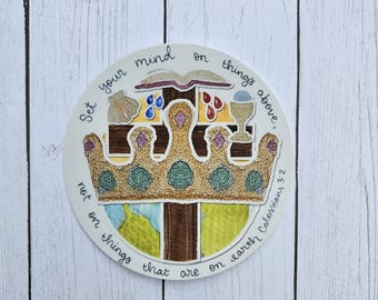 Set your mind on things above Vinyl Sticker Christian Scripture Verse Colossians 3:2