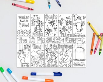 10 Plagues of Egypt Coloring Page: Exodus Bible Verse Art (PDF)