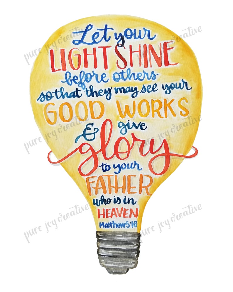 Let Your Light Shine Matthew 5:16 Printable Art image 2