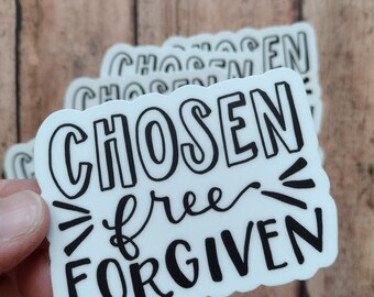 Scripture Art Vinyl Sticker, Hand Lettered Christian Decal, Minimalist Faith Based Laptop Decor, Religious Teacher Gift and Stocking Stuffer