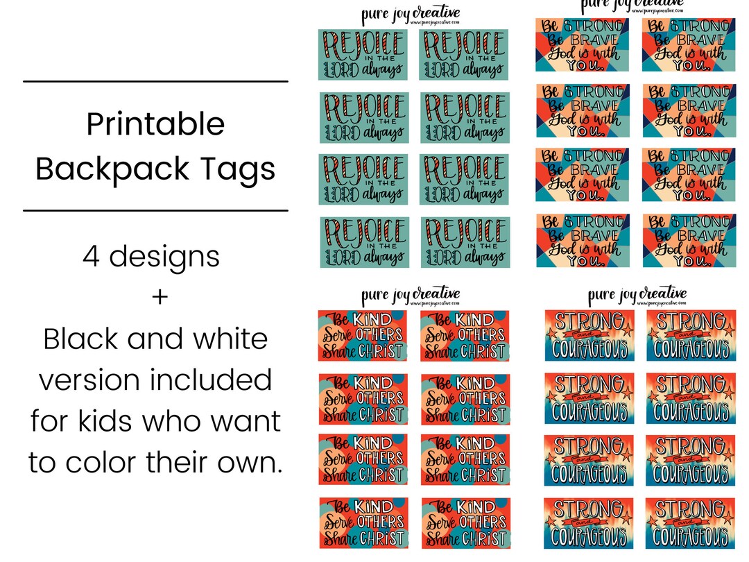 Printable Backpack Tags - Group License - Etsy