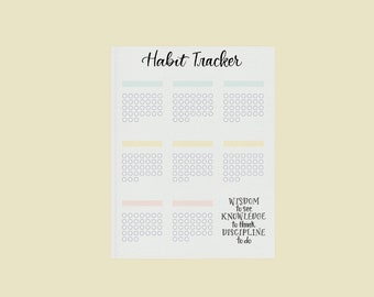 Wisdom, Knowledge, Discipline - Habit Tracker Printable