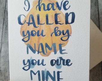 I have called you by name, Baptism greeting card, Baptismal remembrance, Baptism Sponsor, Infant Baptism, Adult Baptism, Lutheran card