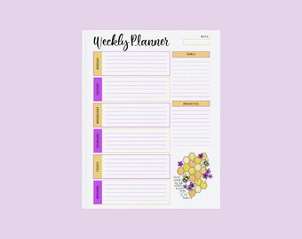 Proverbs 16:24 Weekly Planner Printable - Kind Words Are Like Honey, Sweet to the Soul