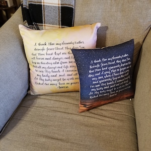 Home Decor Pillow Martin Luther Prayers Double sided pillow Luther&#39;s Morning Prayer Luther&#39;s Evening Prayer Lutheran Prayer Catechism