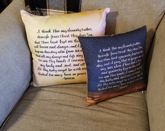 Martin Luther's Prayers Double sided pillow, Luther's Morning Prayer, Luther's Evening Prayer, Lutheran Prayer, Catechism, Martin Luther