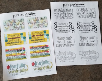Printable Backpack Tags - New Designs - 4 Designs in color and black and white, Backpack blessing, back to school,