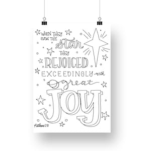 When They Saw the Star - Matthew 2:10 Printable Coloring Page