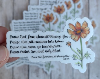 Pegatina de vinilo impermeable con verso de himno floral de octubre para amapola