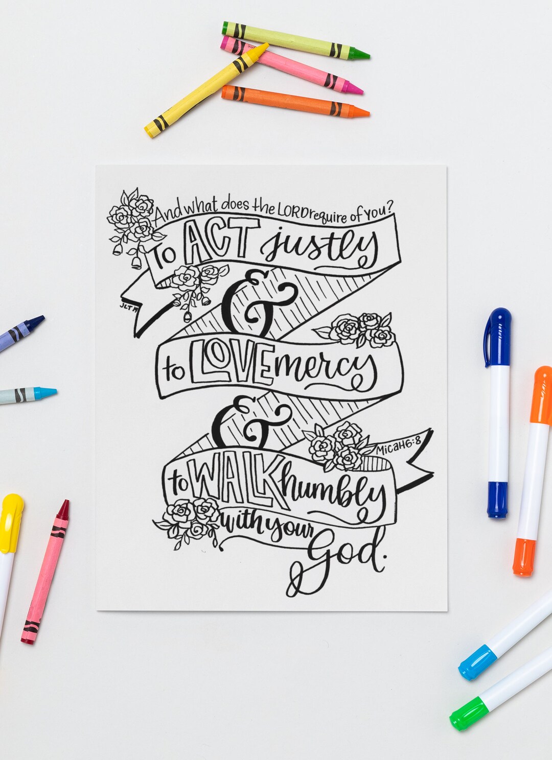 Micah 6:8 - Printable Coloring Page - Etsy