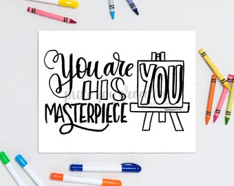 Página para colorear de Efesios 2:10, imprimible cristiano (descarga digital)