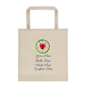 Tote Bag Gift Pastor Gift Teacher Appreciation Luther&#39;s Rose with Solas Tote Lutheran Gift Idea