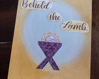 He aquí el Cordero Impresión de Bellas Artes Reproducción de Obras de Arte Cristianas, Regalo de Confirmación, Dios es bueno siempre