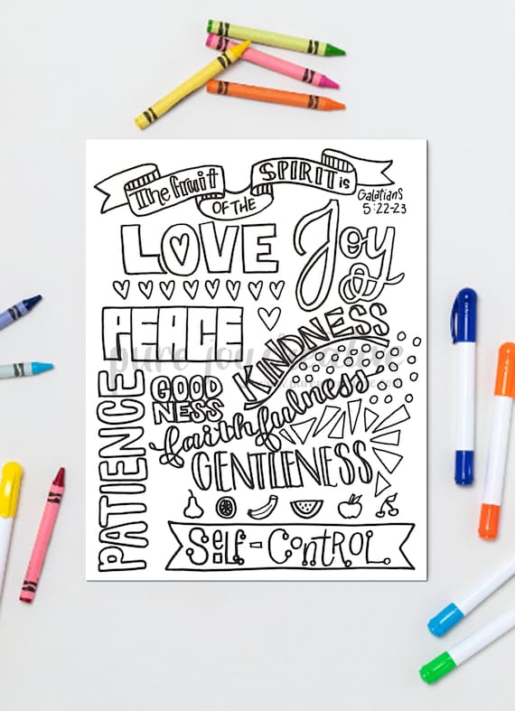 Fruit of the Spirit Coloring Pages - Etsy
