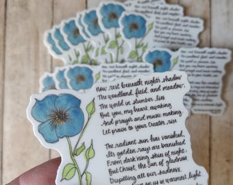 Pegatina de vinilo impermeable con el himno de la flor del mes de nacimiento de septiembre y la gloria de la mañana