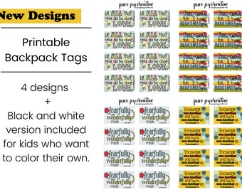 Printable Back Pack Tag - Group Printing License - Backpack blessing, Back to School