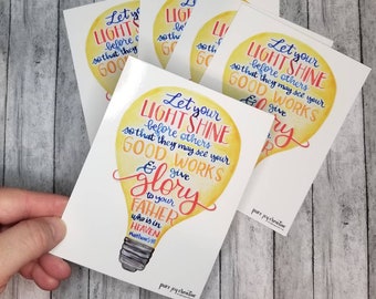 Let Your Light Shine - Note & Scripture Cards - SET OF SIX - Etsy
