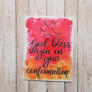 Confirmation Card God Bless you on your Confirmation, Confirmand Greeting Card, Church card, Confirm the faith image 1