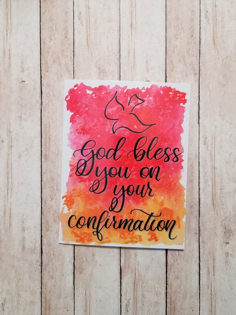 Confirmation Card God Bless you on your Confirmation, Confirmand Greeting Card, Church card, Confirm the faith image 1