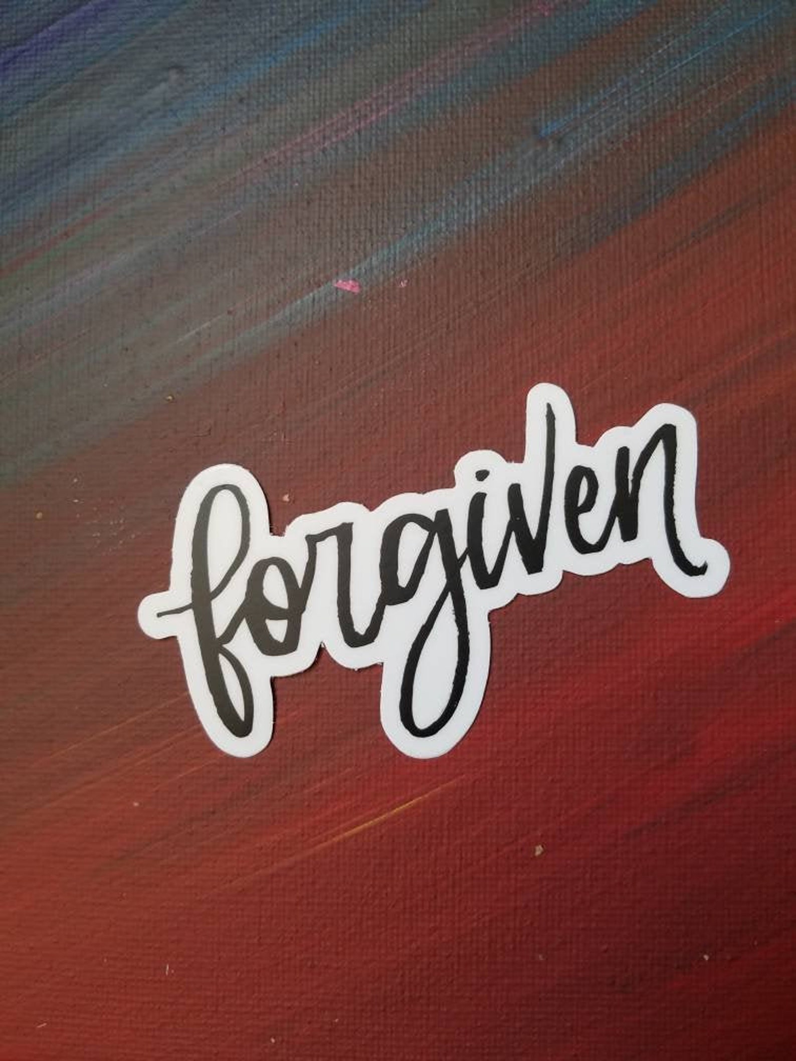 Forgiven Sticker Forgiven Hand Lettered Vinyl Sticker - Etsy