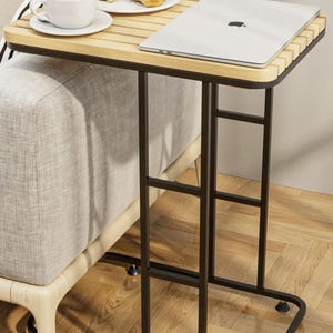 Mesa portátil para portátil, ligera y moderna, se puede acoplar a la cama y al sofá, mesa auxiliar, mesita de noche, mesa de centro pequeña, escritorio de madera, mesa de patio.