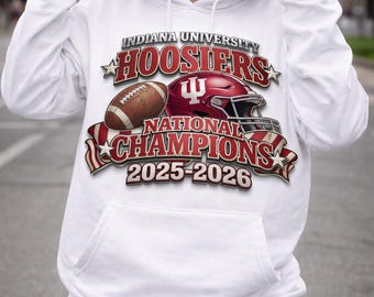 Campeonato Nacional de Indiana Hoosiers 2025-2026, PNG, Diseño de Campeones de IU, Impresión de Camiseta de Fútbol Americano Universitario, Descarga Instantánea