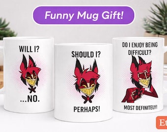 Taza de San Valentín del Hotel Hazbin, Cita de Alastor Temporada 2 Taza del Hotel Hazbin, Taza de café Radio Demon, Fan de Hellaverse, Regalo de fan de Alastor Valentine SVG