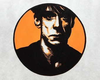 I is for Iggy Pop linocut print