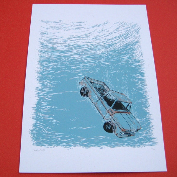 The Day Texas Sank to the Bottom of the Sea limited edition screenprint