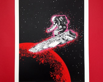 What a Beautiful Way to Die - As a Falling Star limited edition screen print