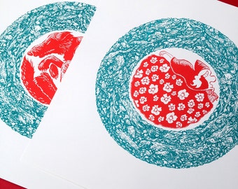 Little Red Riding Hood limited edition screen print set