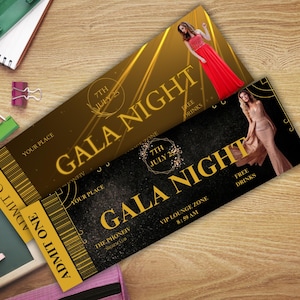 Gala Night Editable Ticket Template – Printable Elegant Event Pass – Digital Download Admission Ticket for Formal Business Gala Invite