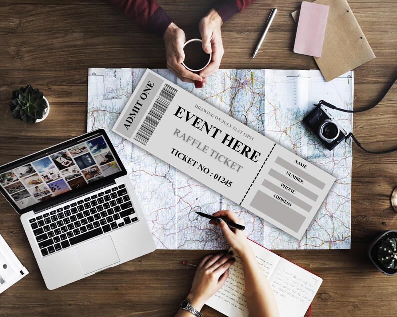 Editable Raffle Ticket Template: Printable Event Fundraiser Design ...