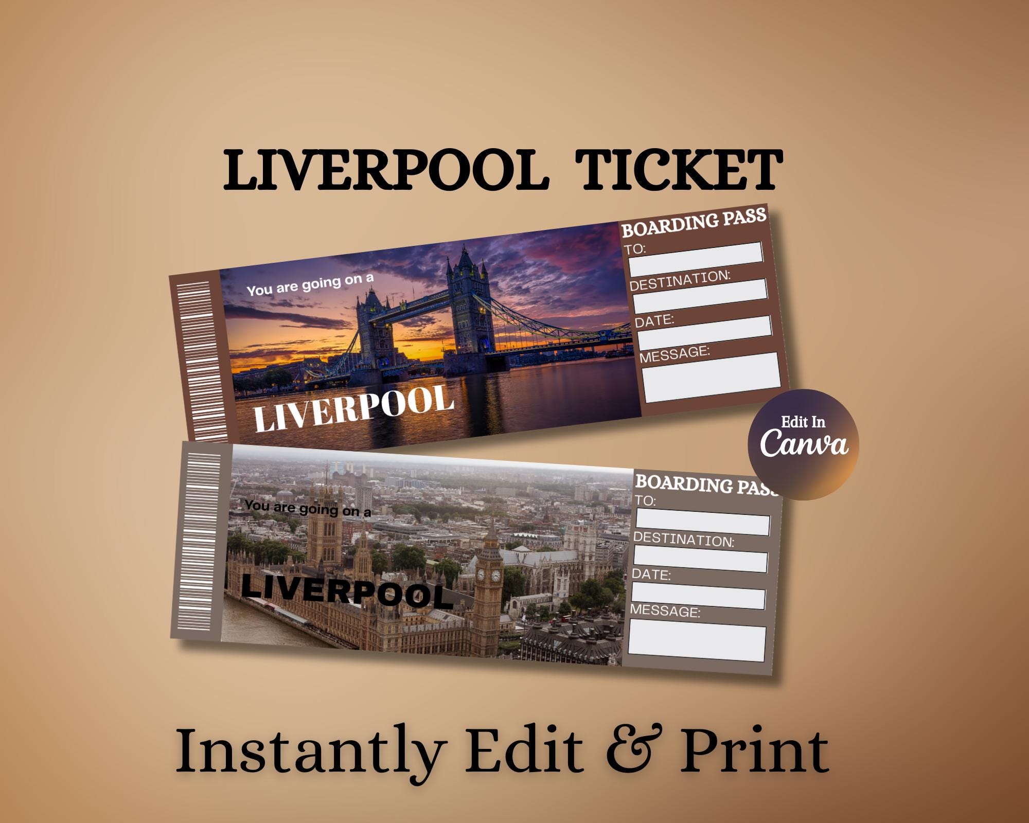 Liverpool Ticket Instant Download and Print - Etsy