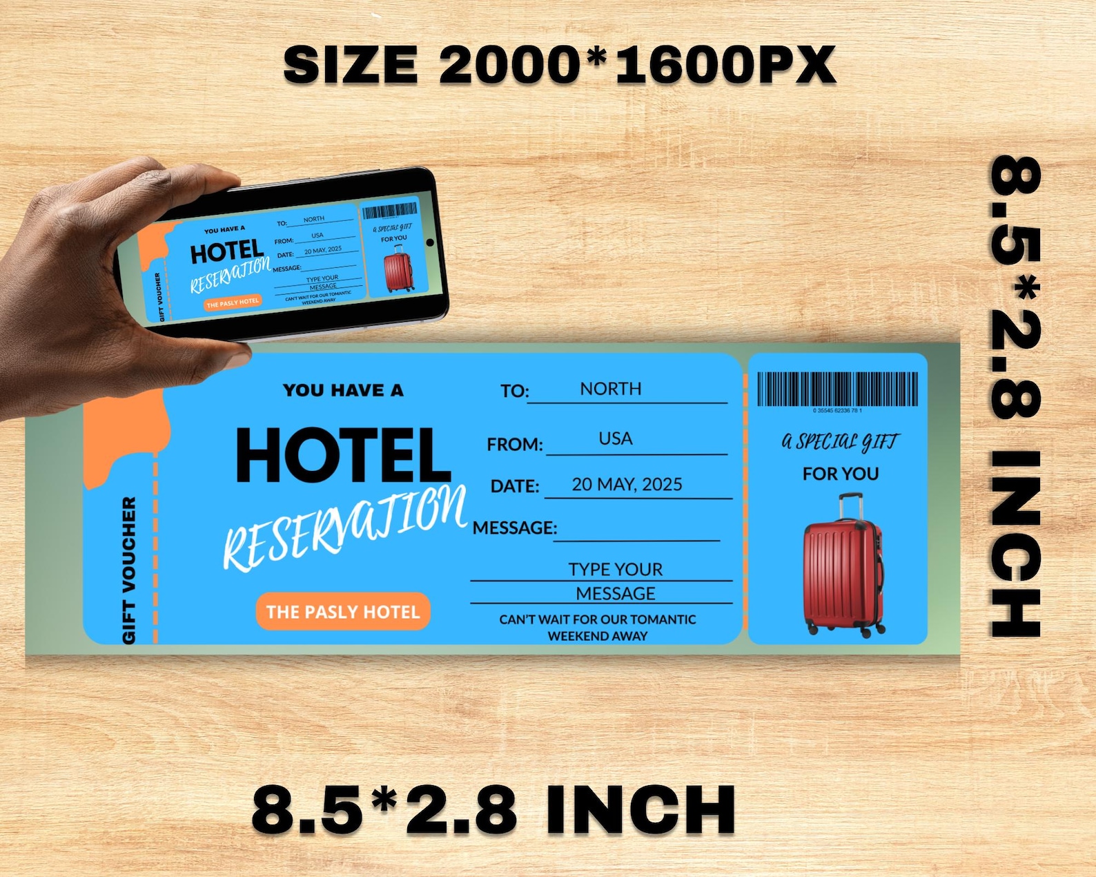 Custom Hotel Reservation Ticket, Surprise Trip Gift (printable) - Etsy