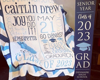 Personalized Graduation Blanket | Minky Blanket | Graduation Gift | Graduation Throw