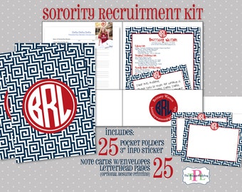 FULL SERVICE | Sorority Recruitment Recommendation Kit | The Orginal Printed Sorority Rush Kit!