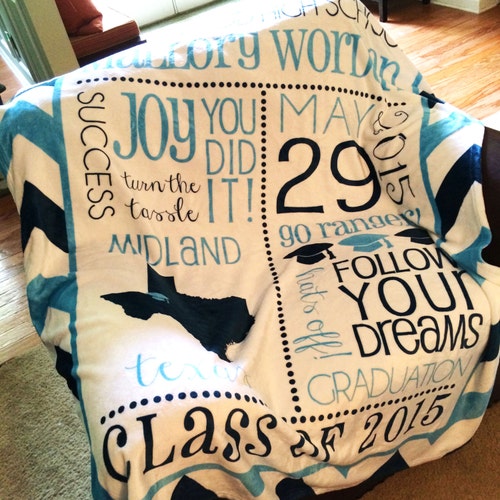 Personalized Graduation Blanket Graduation Gifts Embroidered Etsy