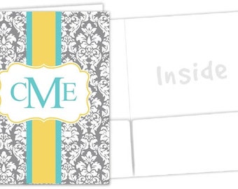 Personalized Pocket Folder - Damask