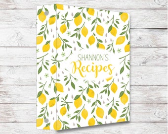 Custom Lemon Recipe Binder | Personalized 3-Ring Binder | Farmhouse Binder
