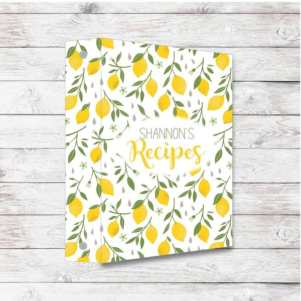 Custom Lemon Recipe Binder | Personalized 3-Ring Binder | Farmhouse Binder