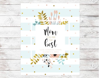 Personalized Mother's Day Blanket | Custom Blanket for Mom | Confetti Floral Blanket for Mother's Day