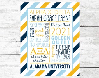 Personalized Sorority Blanket - ANY Sorority - New Member Sorority Gift - Graduation Gift - Big Sister Little Sister Gift