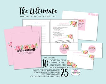 FULL SERVICE | The Original Ultimate Sorority Recruitment Recommendation Kit | Printed Sorority Rush Package