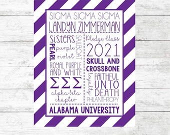 Personalized Sorority Blanket - ANY Sorority - New Member Sorority Gift - Graduation Gift - Big Sister Little Sister Gift