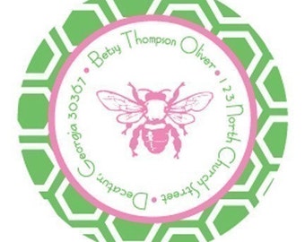 Bumble Bee Honeycomb Address Label Stickers