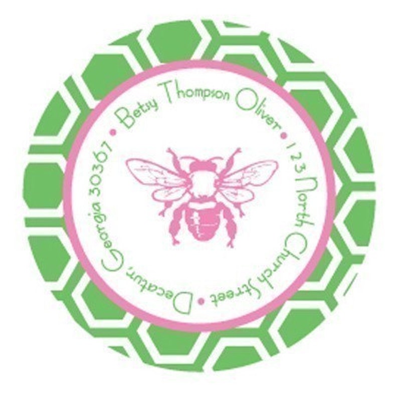 Bumble Bee Honeycomb Address Label Stickers image 1