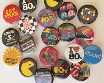 I Love eighties Movie Pin Pinback Buttons 1" jacket Badge Music 80s Heart I Love eighties Movie Pin Pinback Buttons 1" jacket Badge Music 80s Heart