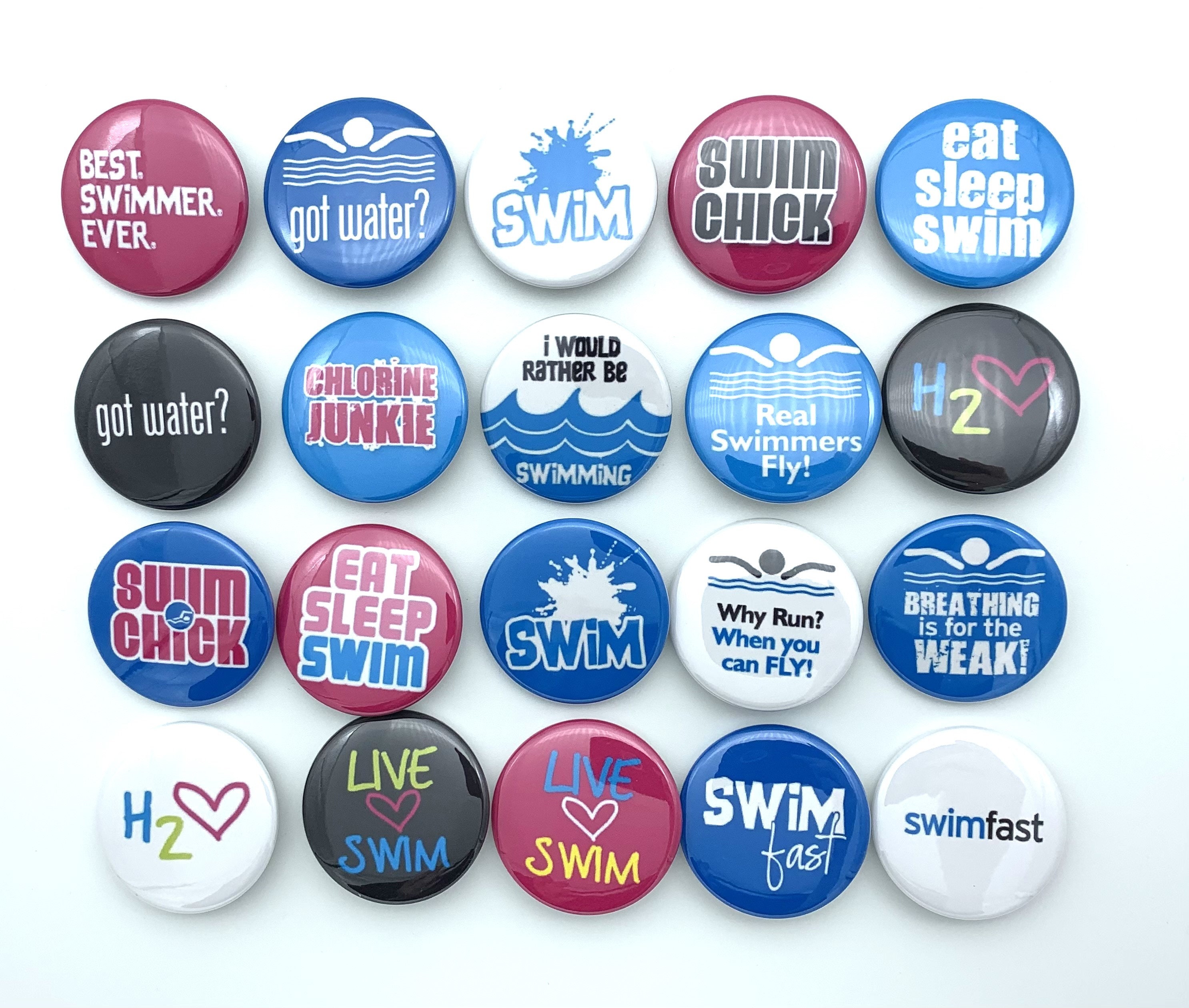 Swim Team Swimmer Buttons (20 Pack) 1