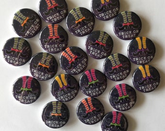 Halloween party favor buttons set  or 20 1 inch 1.25 inch or 1.5 inch pin flat hollow or magnet back